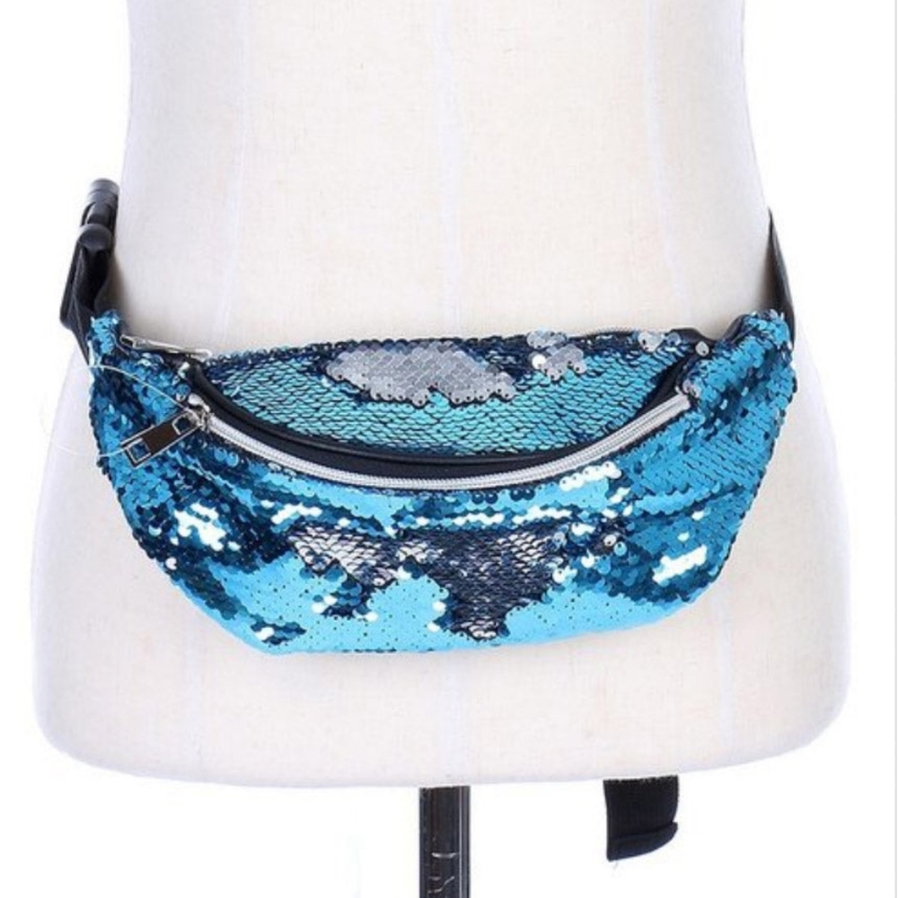 Reversible Sequin Fanny Pack | Adjustable Waist Belt Bag | Festival Crossbody |